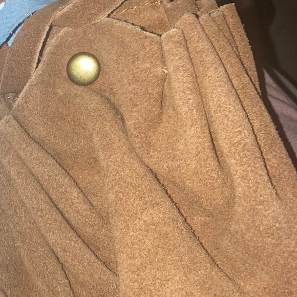 Free People FP Mini Coin Pouch Purse Bag Sling Suede Leather Brown Cow Bohemian - Picture 3 of 4